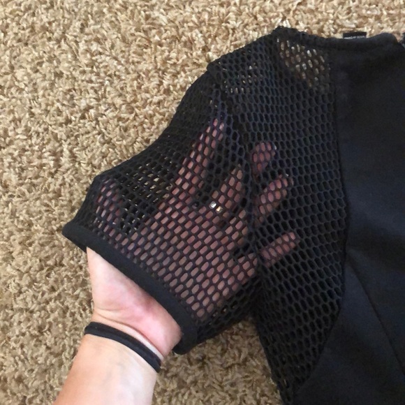 Forever 21 mesh sides and sleeve black dress - Picture 3 of 4